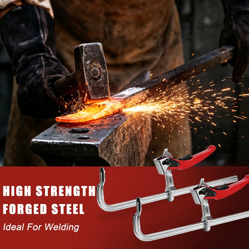 12-Inch 6-Pack Ratcheting Bar Clamps Set, 330 lbs Load Limit