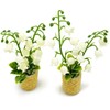 PrettyLife 2Pieces Miniature Potted Plants Flowers Artificial Lily of The