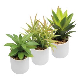 Paquete De 3 Plantas Pequeñas Artificiales Decoracion Hogar Color Verde