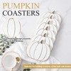 FoldTier 6 Pcs Marble Pumpkin Fall Coasters, Halloween Drink Coasters