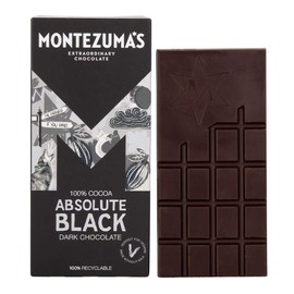 Montezuma Dark Chocolate Absolute Black 100% Cocoa 90g (Pack of 3)