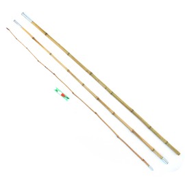 BambooMN 9.75 Ft Natural Bamboo Vintage Cane Fishing Pole with Bobber, Hook, Line and Sinker, 3 Piece Construction, 2 Sets