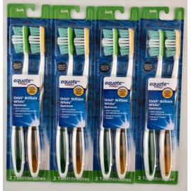 Equate Orbit Brilliant White Optimum Soft Bristle Toothbrush, 4 Pack green / ora