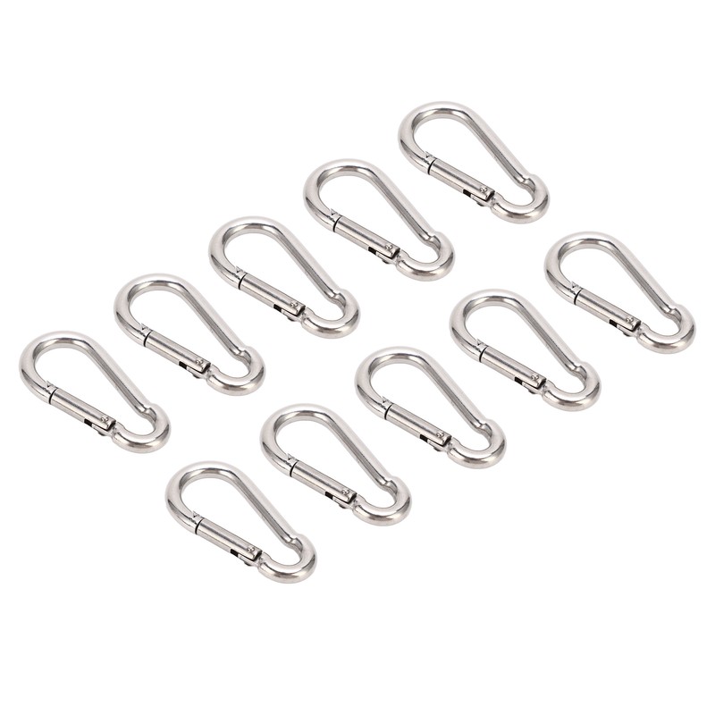 10Pcs Carabiner Clip Spring Snap Hook Heavy Duty Quick Link