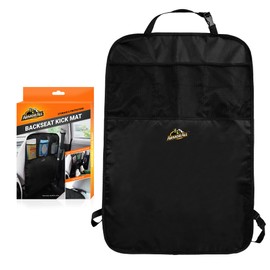 Armor All Car Backseat Kick Mat with Storage, Backseat Kick Protector for Kids with 3 Mesh Pockets, Protects from Kicks, Scratches, Scuffs, Spills, Stains, 3 Adjustable Straps for Easy Installation