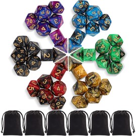 DND Metal Dice, 7 Dice Polyhedral Game Dice With Metal Storage Box, Punches and 2 Pencils for Role Playing Dungeons and Dragons D&D, Pathfinder, Shadowrun And For Teaching Maths