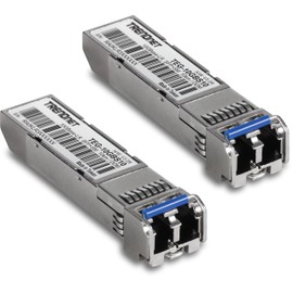 TRENDnet 2-Pack SFP to RJ45 10GBASE-LR SFP+ Single Mode LC Modules, TEG-10GBS10/2, Up to 10 km (6.2 Miles), Hot Pluggable SFP Transceivers, Duplex LC Connector, 1310nm,Lifetime Protection
