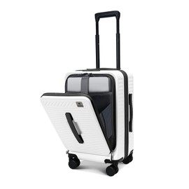 QIMER 20 Inch Luggage with Spinner Wheels,Expandable Front Opening Suitcase 100% PC Hard Shell TSA Lock, Smooth Rolling Wheels, Lightweight Travel for Men and Women, Y03 Yellow Slightly Larger