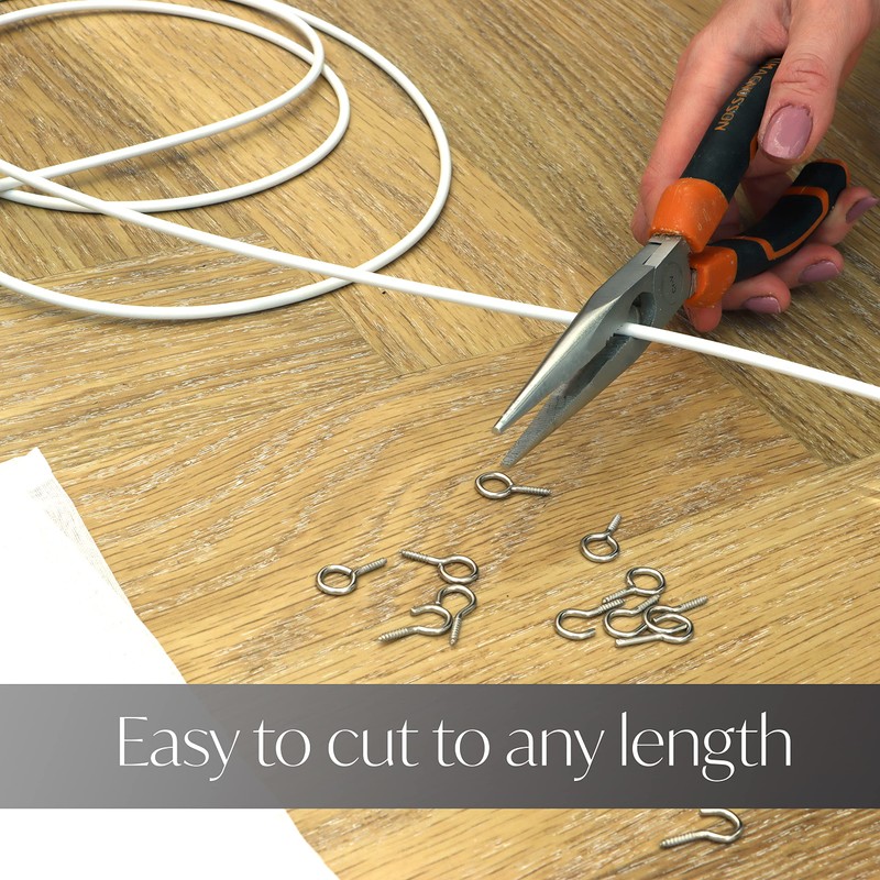 DIVCHI White Window Net Curtain Wire Cord Cable With 8