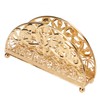 Napkin Holder Electroplating Hollow Iron Pattern Desktop Vertical Gold Metal