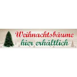 Advertising banner, Christmas tree, Christmas tree, tarpaulin "Christmas trees" 2000 x 500 mm with eyelets