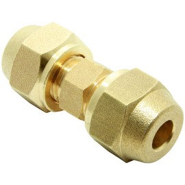 Connection Nipple Set 1/4 Inch with Threaded Union Nuts for Copper Pipe