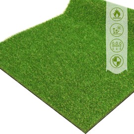 Artificial Grass Turf Lawn 9' x 9' Outdoor Rug, 0.8" Premium Realistic Turf for Garden, Yard, Home Landscape, Playground, Dogs Synthetic Grass Mat Fake Grass Rug