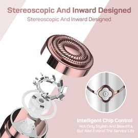 GURELAX Facial Hair Remover for Women (2023) Rechargeable, 4 x Replacement Heads Included, Face Razor Women, Painless Women's Razor Face, for Cheeks, Chin, Arm