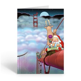 San Francisco Golden Gate Bridge Christmas Card - 18 Cards & Envelopes