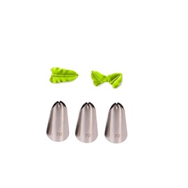 Leaf Piping Nozzle #70 – Piping Tip for Leaves and Petals on Cakes, Cupcakes, and Pastries, 3 Pcs