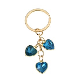MMIUAEG Cute Heart Keychain for Women Colorful Love Heart Keyring Keychain (Blue B)