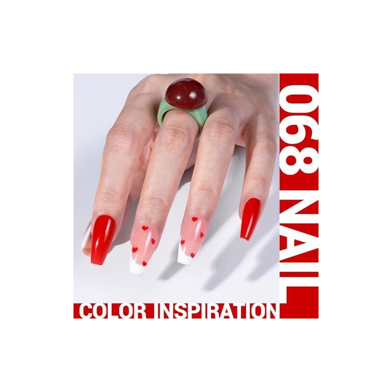 MelodySusie Esmalte De Uñas En Gel Rojo Brillante Y Espeso,