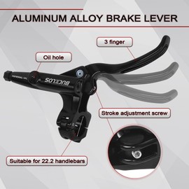 BUCKLOS HD-M735 MTB 4 Pistons Hydraulic Disc Brake Set, Mountain Bike Left Front 850 mm Right Rear 1630 mm Aluminum Alloy Caliper Lever for Ebike/Folding Bicycle/Fat Bike(Pre-Bled)