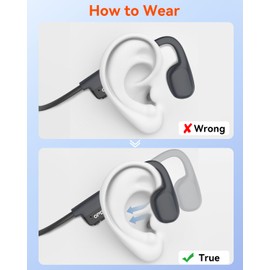 SANOTO Bone Conduction Headphones Bluetooth 5.3,Open Ear Headphones with Dual-Microphone Noise Reduction,8H Long Battery Life,IPX6 Waterproof Sports Headphones for Working, Cycling, Training (Black)