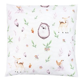 TupTam Children's Pillow Case with Decorative Patterns Pillows for Baby and Kids Room, Forest animals/hedgehogs/deer, 40 x 40 cm