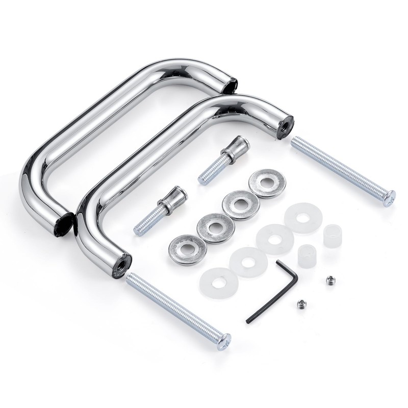 Ranbo C-Shaped 6" Tubular Back-to-Back Frameless Glass Shower Door Push