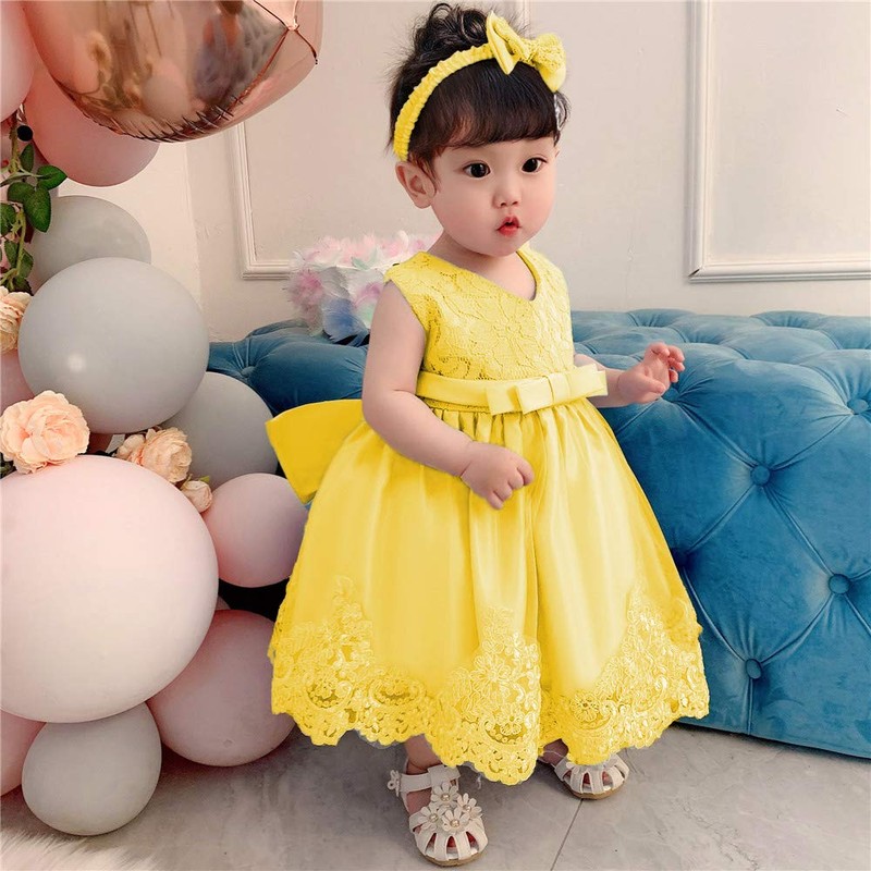 0-6T - Vestido de encaje bordado para niña con tutú,