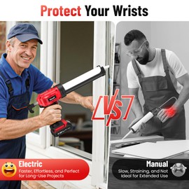 Uaoaii Electric Caulking Gun, Cordless Caulk Gun with 2x 2.0Ah Batteries