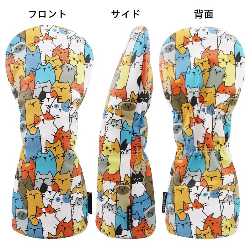 HELLO NRC Cartoon Printed Golf Headcover Utility Headcover PU Waterproof