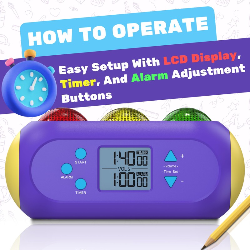 Visual Classroom Timer for Kids & Teachers w/Visual and Audible