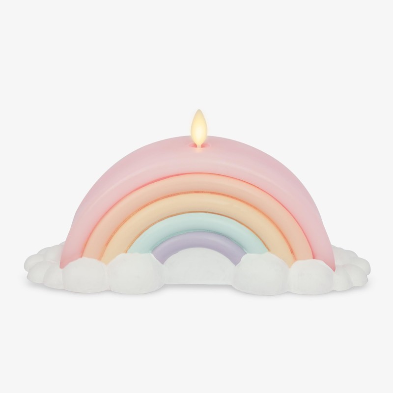 Luminara Flameless Home Decor - Pastel Crystal Rose Rainbow LED