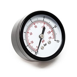 50mm Pressure Gauge i.e. for Pressure Vessel axial 1/4" 0-12bar 0-180PSI