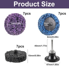 ROSYLEVE Pack of 21 CSD Disc, Grinding Disc, 50 mm, Coarse Grinding Disc, Purple/Blue/Black, Cleaning Disc Set for Angle Grinder of Paint, Rust Welds, Oxidation Cleaning & Removal