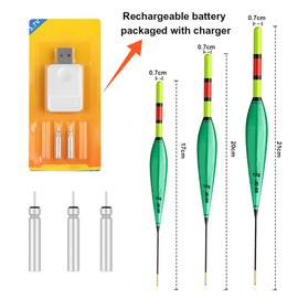 Begonia Pack of 3 LED Fishing Floats, Fishing Floats Smart with Gravity Sensing, 5g/9g/12g Float Fishing, Fishing Accessories, Flat Water Fishing Floats with Bite Indicator for Lake, Reservoir (Water