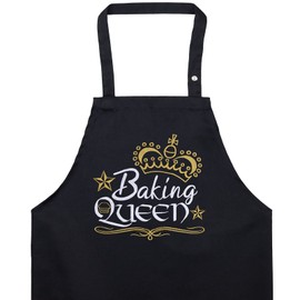 EXPRESS-STICKEREI Baking Apron - Cooking Apron Women/Men with Funny Saying - Apron Embroidered with Pocket Kitchen Apron Adjustable Men - Kitchen Gift for Bakers Christmas Mother's Day, Baking Queen