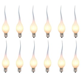 GOOTHY Silicone Dipped Candle Light Bulbs, Clear Silicone 5 Watts Replacement Bulbs for Electric Window Candles Chandeliers Night Light Bulbs Christmas Lights, C7/E12 Candelabra Base, 120V- 12 Pack