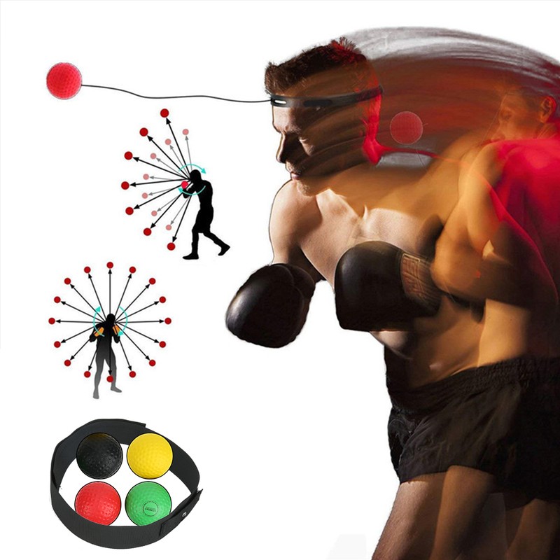 4 Balls Boxing Training Ball HeadMounted Adjustable Pu Foam Sports