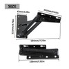 Folding Support Hinges, 80 Degree Spring Loaded, Black Metal Cabinet