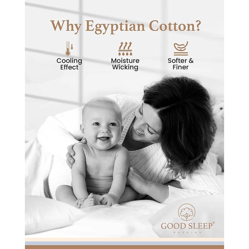 Good Sleep Bedding 1000 Thread Count 100% Egyptian Pillow Cases,