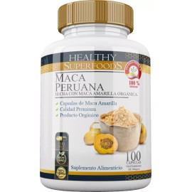 Maca Peruana Pura Orgánica - 100 Cápsulas, 500mg, Sabor Natural