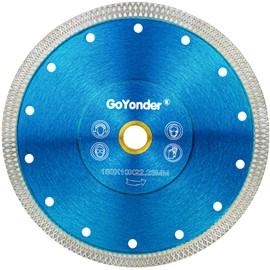 GoYonder 7” Diamond Tile Blade for Angle Grinder, Super Thin Diamond Saw Blade Grinder Blades for Wet Dry Cutting, Diamond Blade for Cutting Ceramic, Porcelain, Tiles, Granite, Marbles