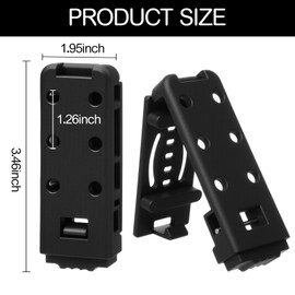 Relaxweex 4 Pack 3 Inch Molle Attachment Clips with Mounting Hardware Holster Knife Belt Clip Sheath Clamp Molle Adapter Panel Mounts Straps Sheath Tools for Vests, Backpacks, Pouches, Taser, Knife