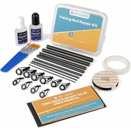 Fishing Rod Repair Kit Complete,Full Supplies with Glue for Freshwater & Saltwater Broken Fishing Pole Repair with Carbon Fiber Sticks,Rod Building Epoxy Finish