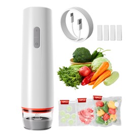 Jcuumld Vacuum Sealer for Food with 30 Reusable Vacuum Bags, 6X Freshness Lock, Cordless Compact Handheld Vacuum Sealer Machine for Kitchen
