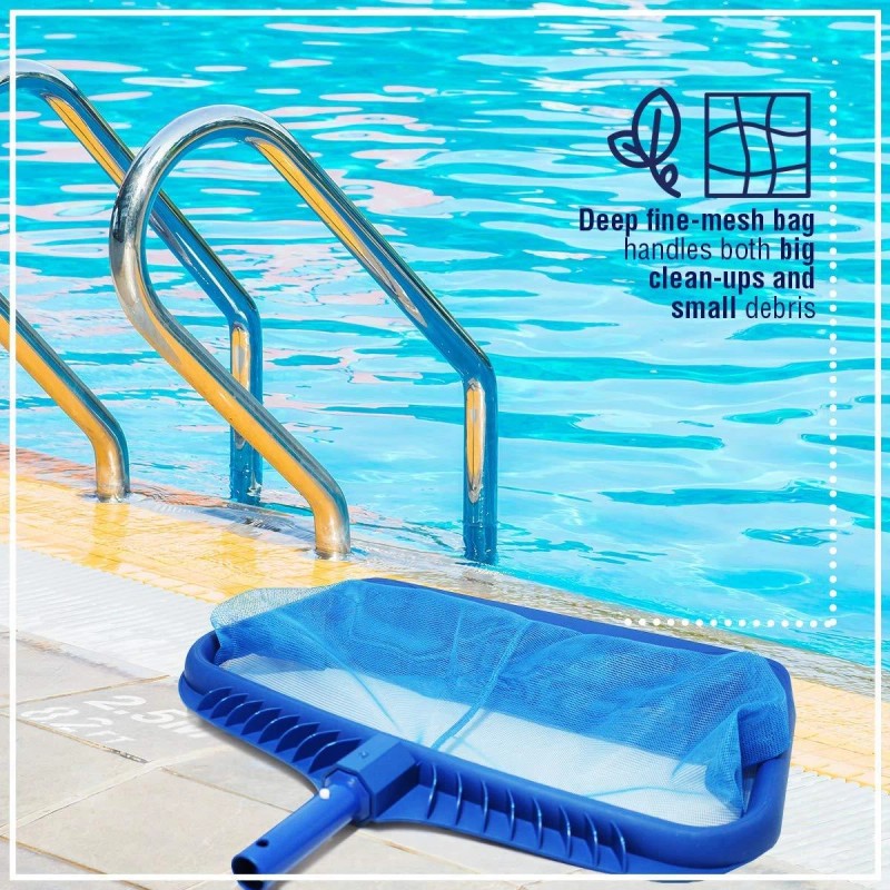 Stargoods Pool Skimmer Net Heavy Duty Leaf Rake Cleaning Tool
