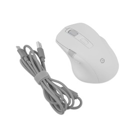 GETTTECH Mouse Gamer Recargable WiFi Bluetooth USB C, Ratón Silencioso Ergonomico 6400 dpi 7 Botones, Retroiluminación RGB Color Blanco