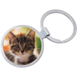 Cute Kitten Cat Keychain - Includes 1.25 Inch Loop for Keys or Backpack