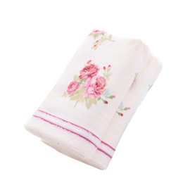 YARNOW Turkish Towels 1PCS Rose Face Towel Vintage Floral Hand Towel Cotton Soft Washcloth Decorative Hand Towel for Bathroom Gym Yoga Hotel 33x73cm (Oyster White) Cotton Beach Towel