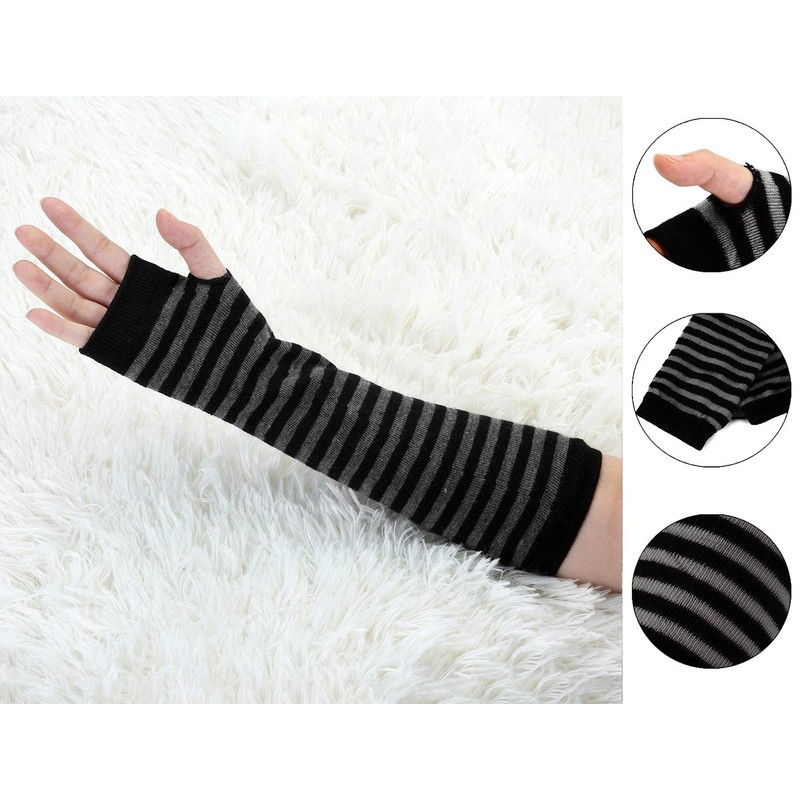 sourcing map Women's Arm Warmers Winter Knitted Cold Elbow Long