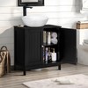 Iwell Pedestal Sink Storage Cabinet with 2 Doors and Shelf,